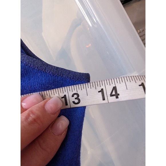 VTG Y2K Giorgio Armani Cashmere Camisole Cobalt Blue 42 Luxury Minimalist Cozy - Picture 9 of 10